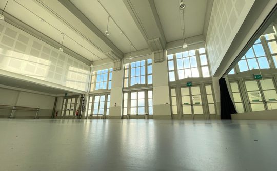 A large open dance studio